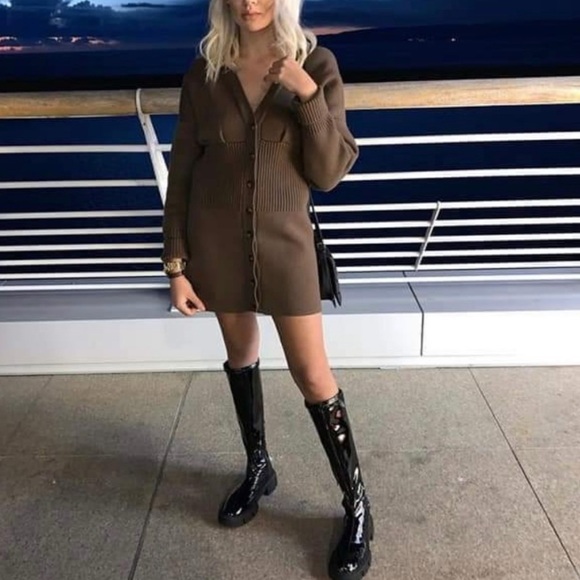 ZARA Ribbed Cardigan Small - Picture 2 of 4